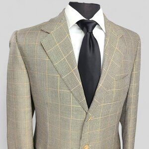 Marco Azzali 42L Beige Black Houndstooth Check Sport Coat